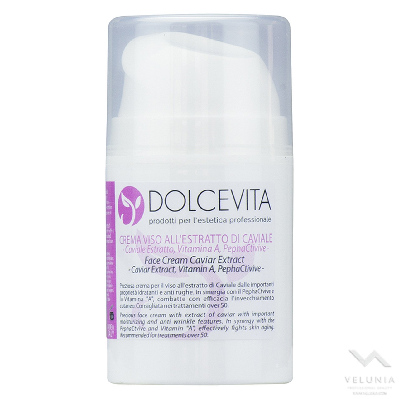 Crema Viso Anti-Age Giorno e Notte Estratto Caviale - DolceVita - Dispenser Airless 50 ml. 1