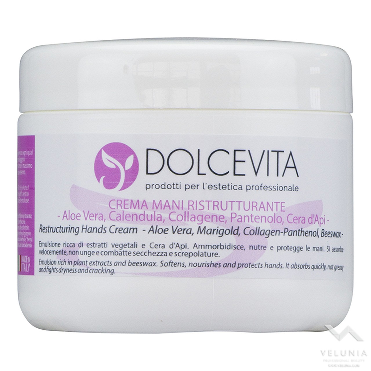 Crema Mani Ristrutturante (Aloe - Calendula - Collagene - Pantenolo - Cera d Api) - DolceVita - Vaso 250 ml. 1