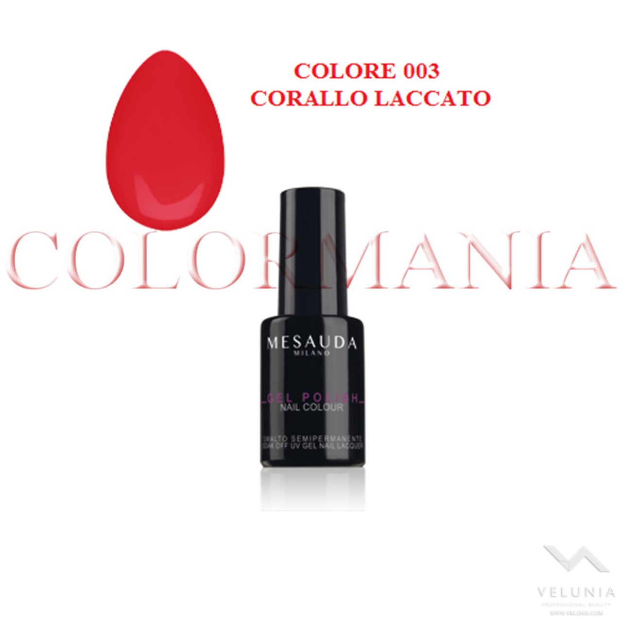 MESAUDA GEL POLISH NAIL SMALTO SEMIPERMANENTE PROFESSIONALE 5 ML COLORE 003 CORALLO LACCATO 1