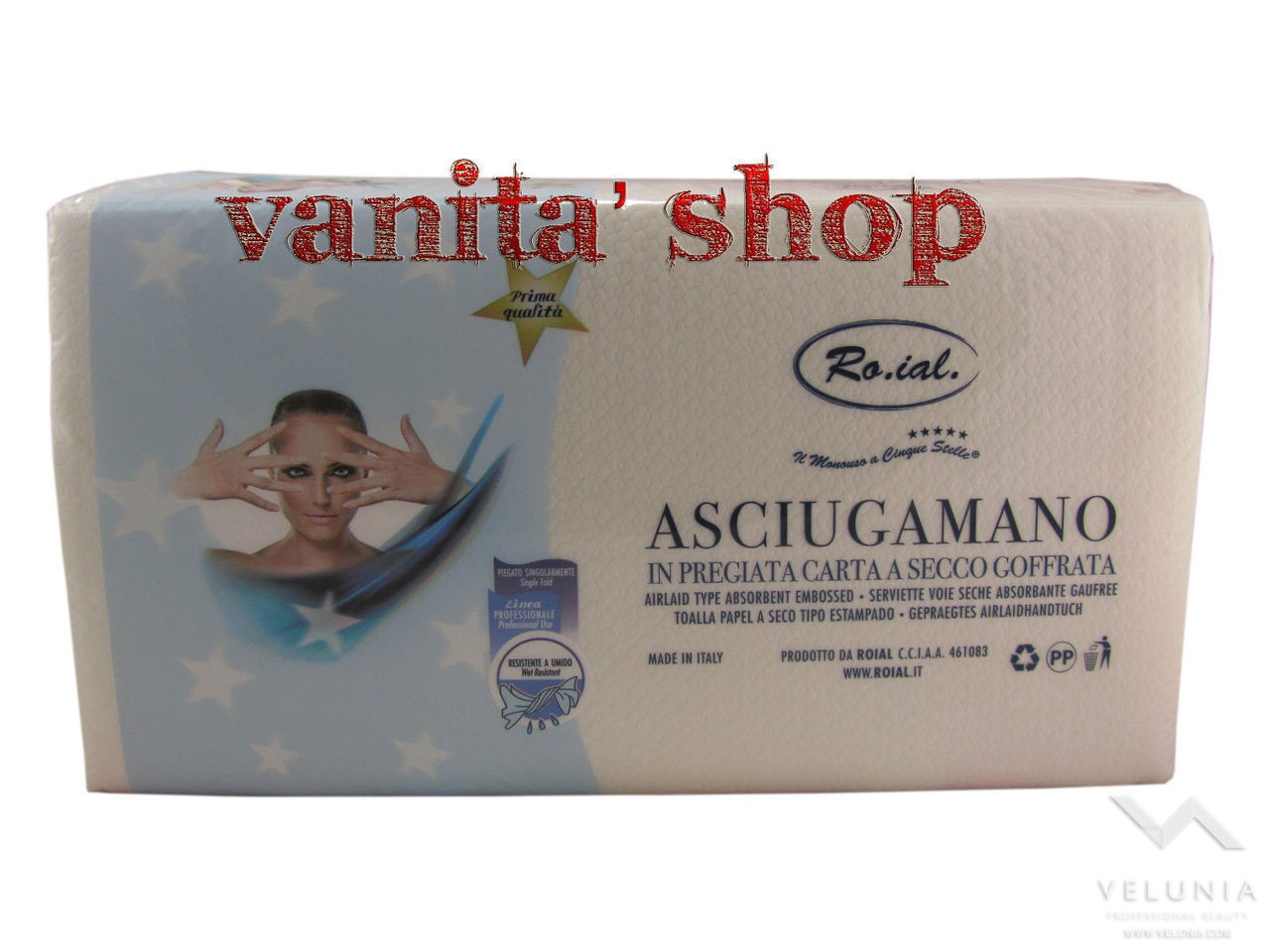 ASCIUGAMANO IN CARTA A SECCO MONOUSO GOFFRATA PROFESSIONALE RO.IAL 40X70 PZ. 70 1