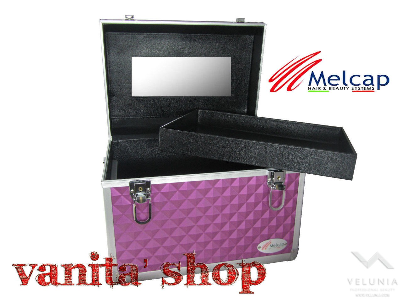 BEAUTY CASE/VALIGIA VIOLA PER NAIL ART DIDATTICA ESTETICA MAKE UP MELCAP 1