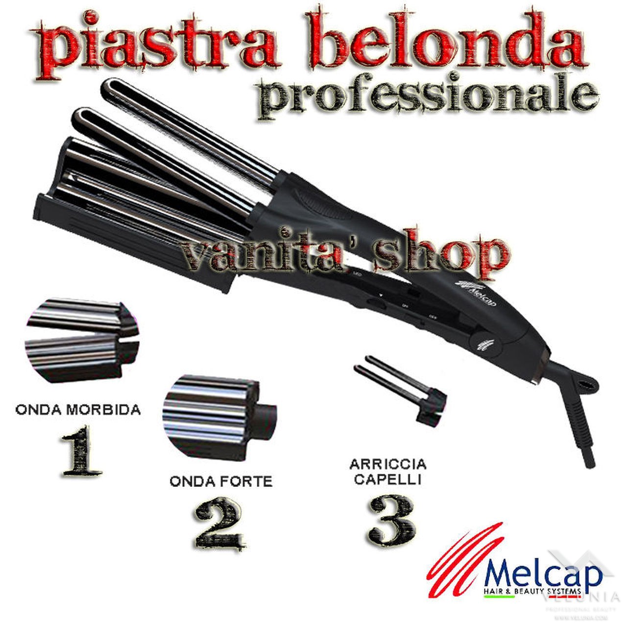 PIASTRA BELONDA PROFESSIONALE CAPELLI ONDULATI ARRICCIACAPELLI CON 3 ONDE IN 1 1