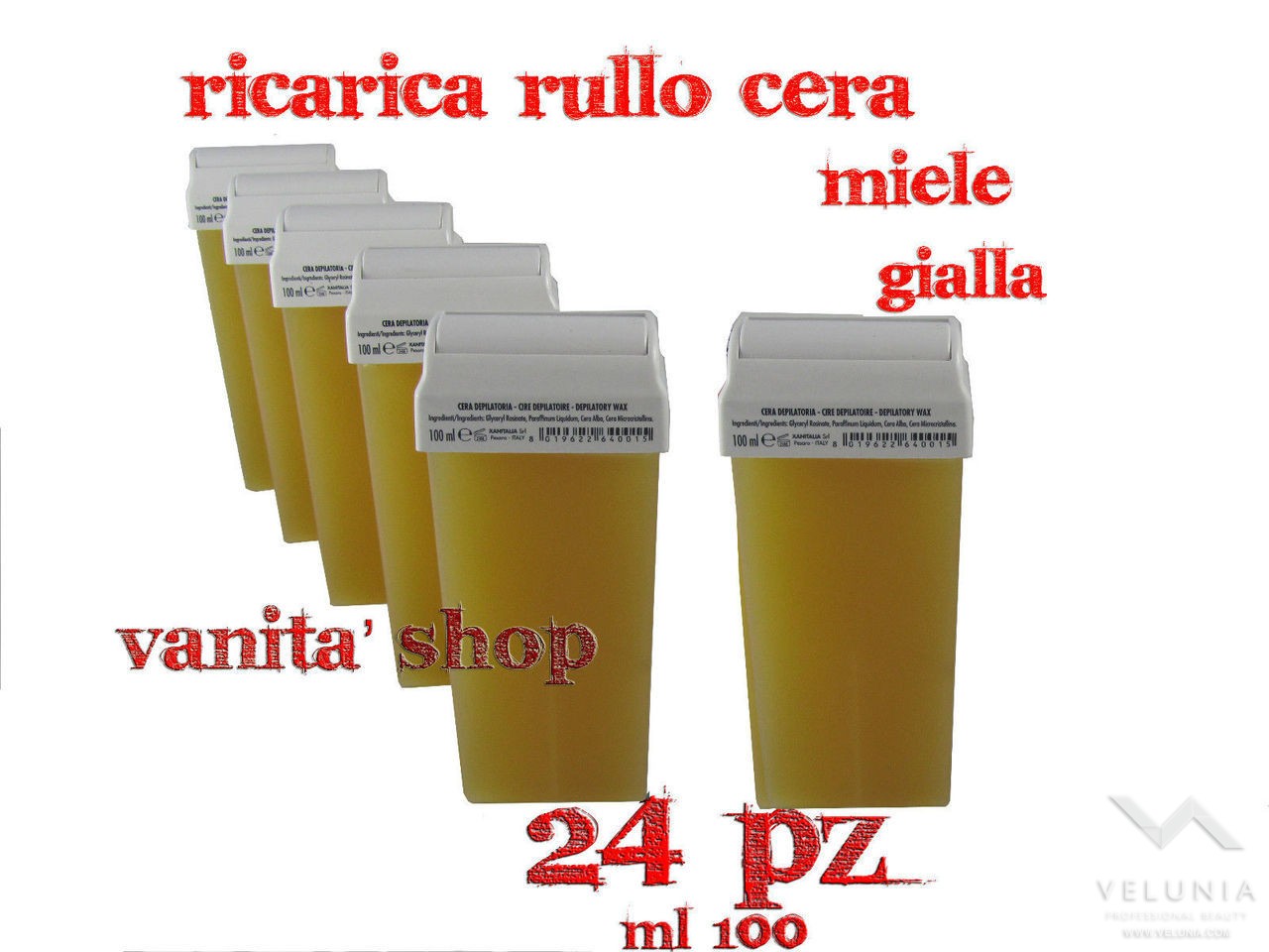 RICARICA RULLO CERA MIELE GIALLA 24pz 100ml 1