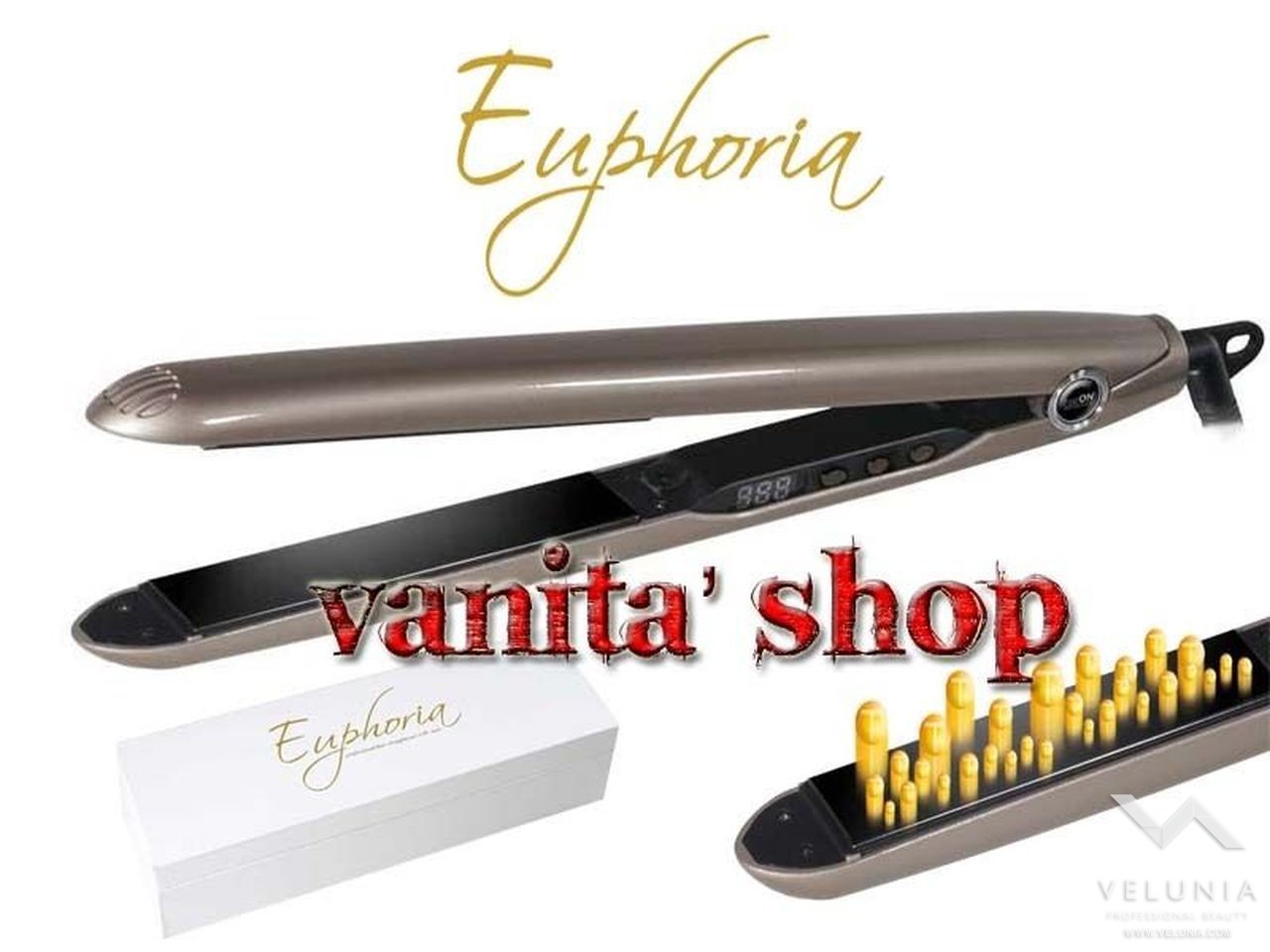 PIASTRA IONIZZANTE PROFESSIONALE CERAMICA NANO SILVER HAIR ON EUPHORIA 1