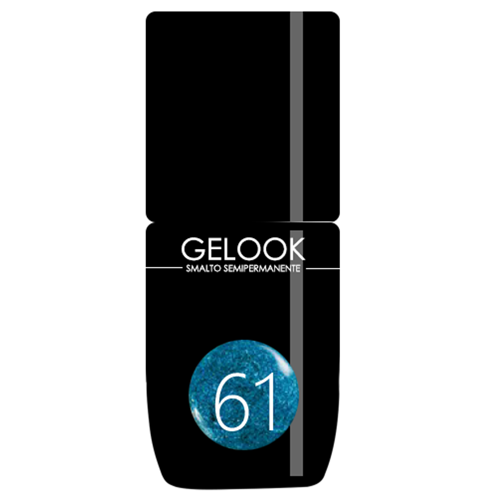GELOOK Smalto Semipermanente 15ml GLITTER BLU n° 61 1