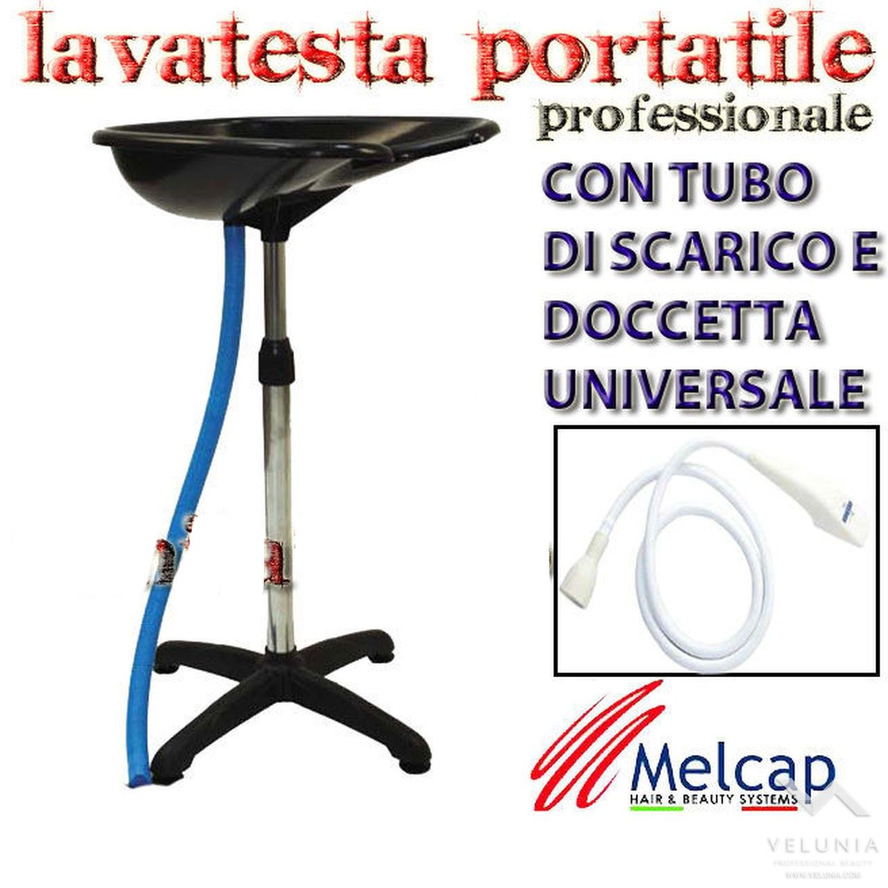 LAVATESTA PORTATILE PROFESSESSIONALE MELCAP CON TUBO DI SCARICO E DOCCETTA UNIVERSALE 1