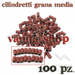 CILINDRETTI LEVIGANTI PER FRESA NAIL ART DI GRANA MEDIA 100pz