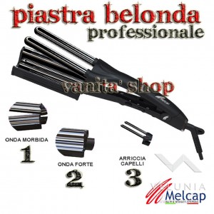 PIASTRA BELONDA PROFESSIONALE CAPELLI ONDULATI ARRICCIACAPELLI CON 3 ONDE IN 1