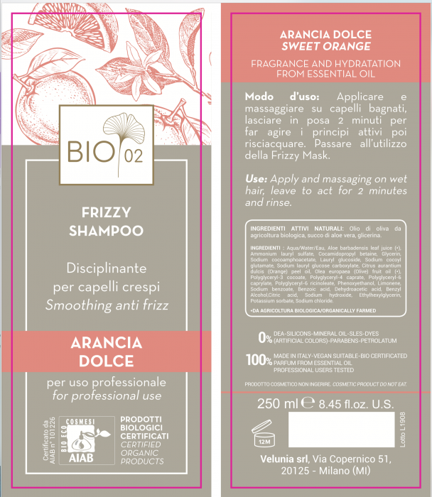 Shampoo Biologico Frizzy  per capelli Crespi 250ml 3